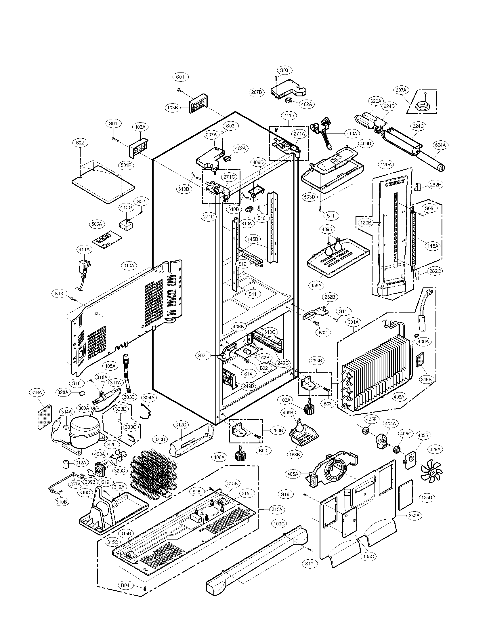 CASE PARTS ASSEMBLY PARTS