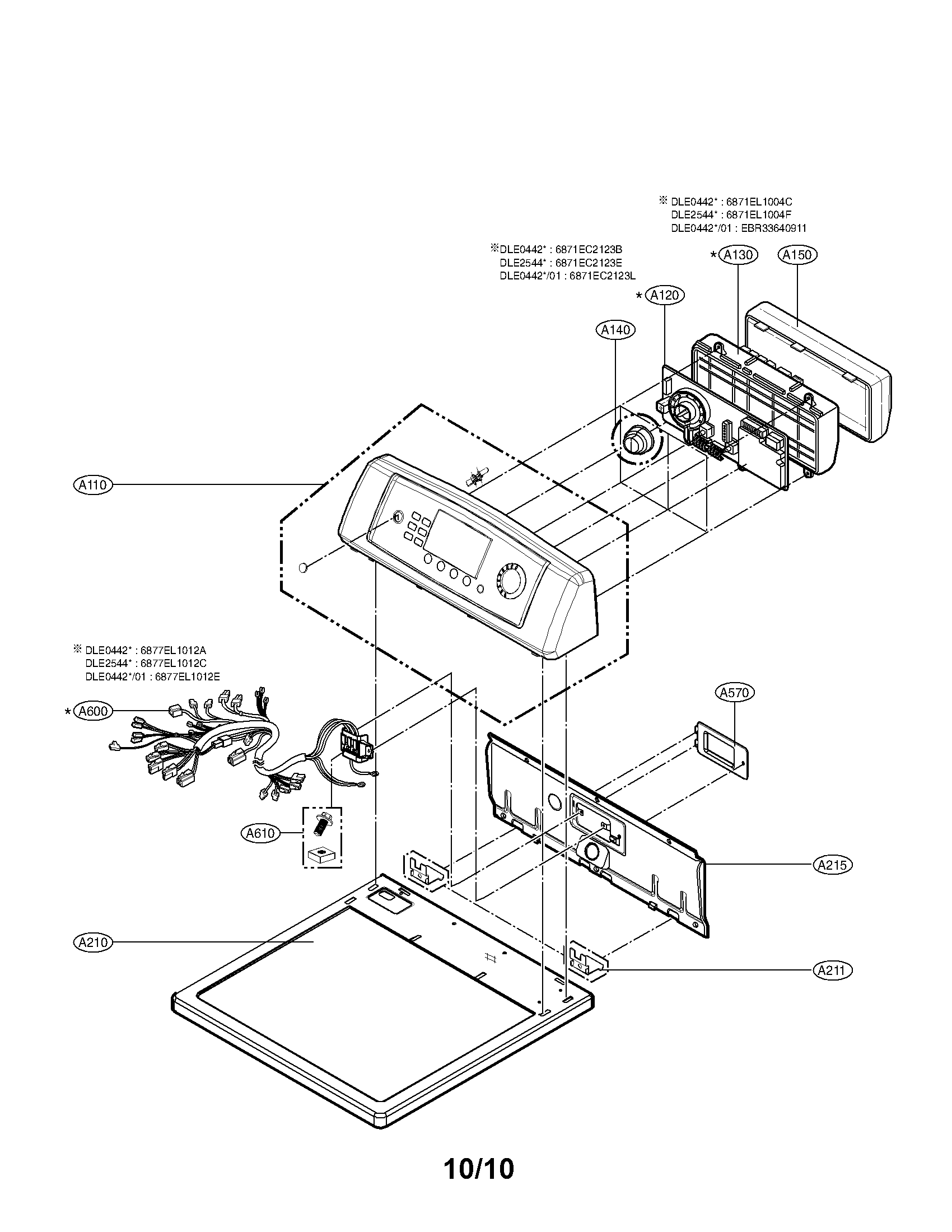 Control panel assembly parts