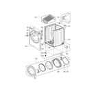 LG DLE0442W01 cabinet and door assembly parts diagram