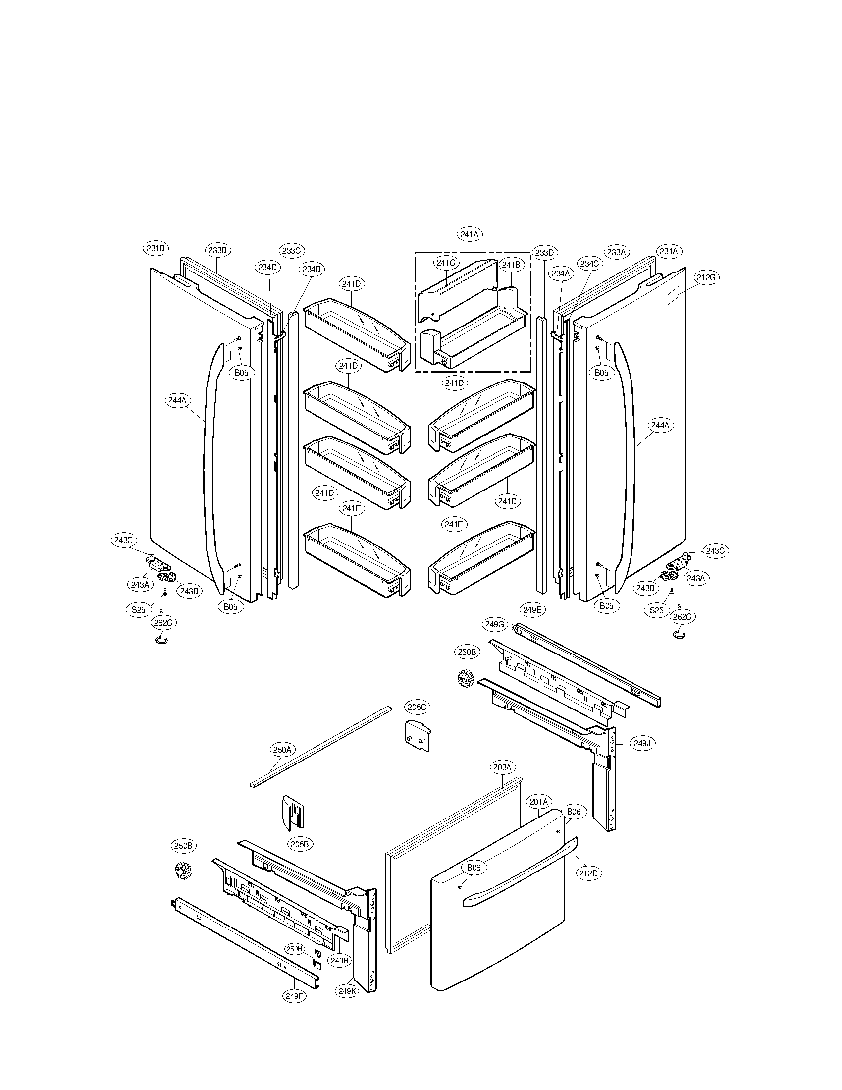 Door parts assembly
