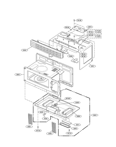 Oven cavity parts assembly