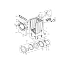 LG DLE2140W cabinet and door assembly parts diagram