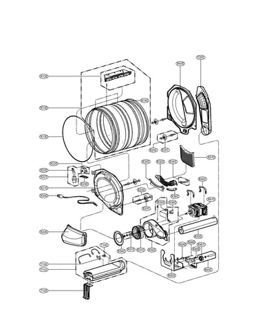 Drum and motor parts assembly