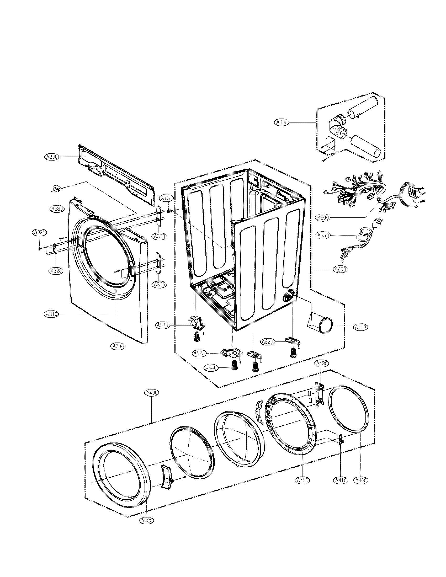 Cabinet and door assembly parts