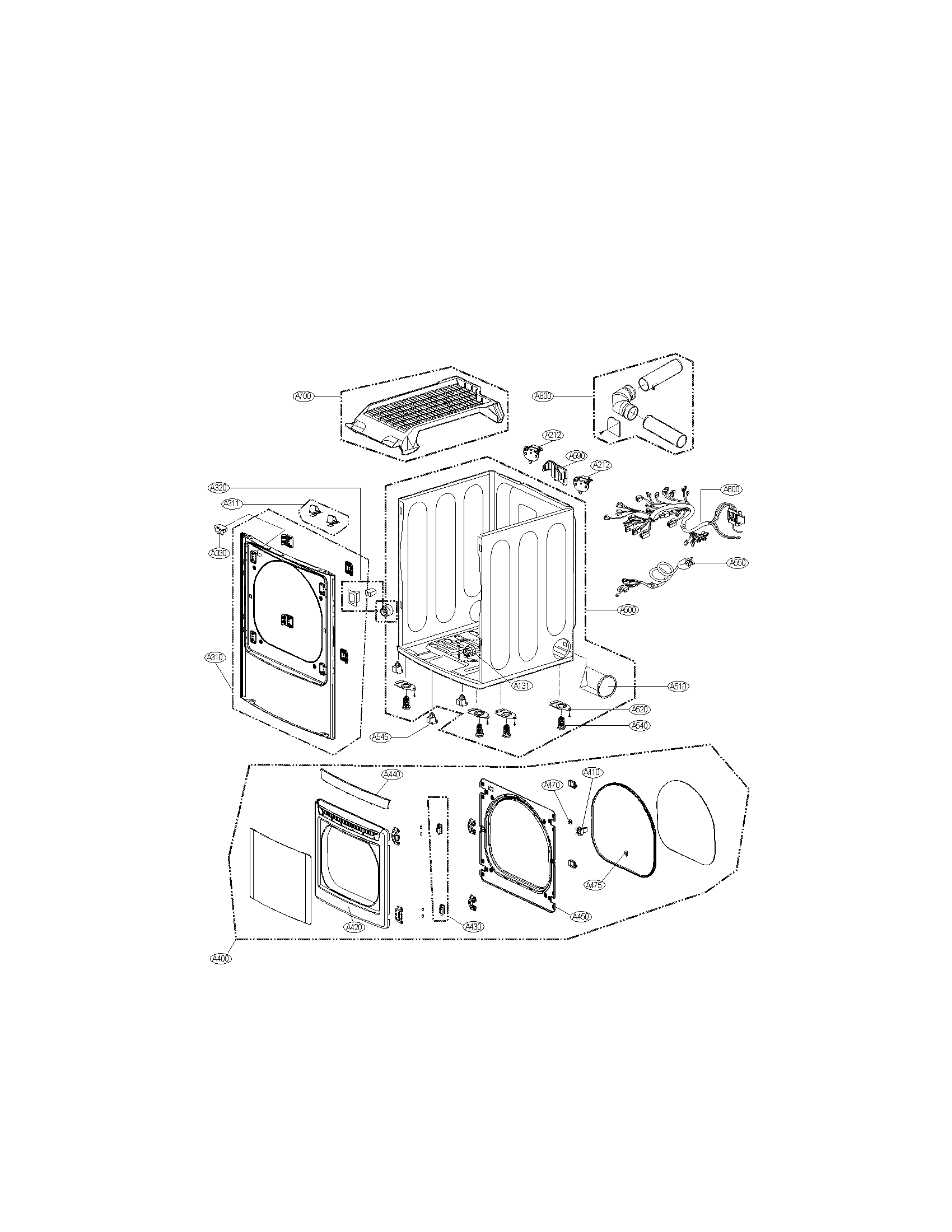 Cabinet and door assembly parts