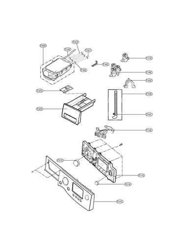 Control panel and dispenser parts assembly