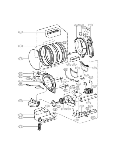 Drum and motor parts assembly