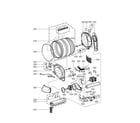 Kenmore Elite 79681722010 drum and motor parts assembly diagram