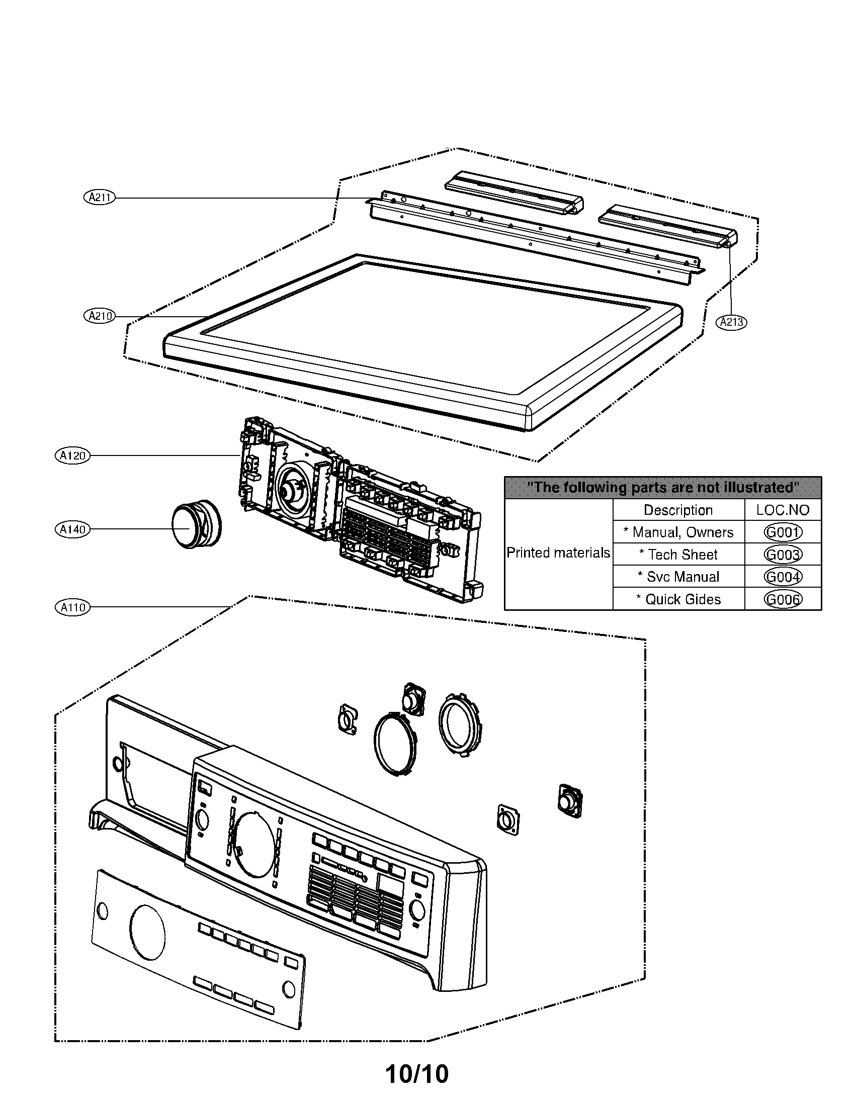 Control panel and plate assembly parts