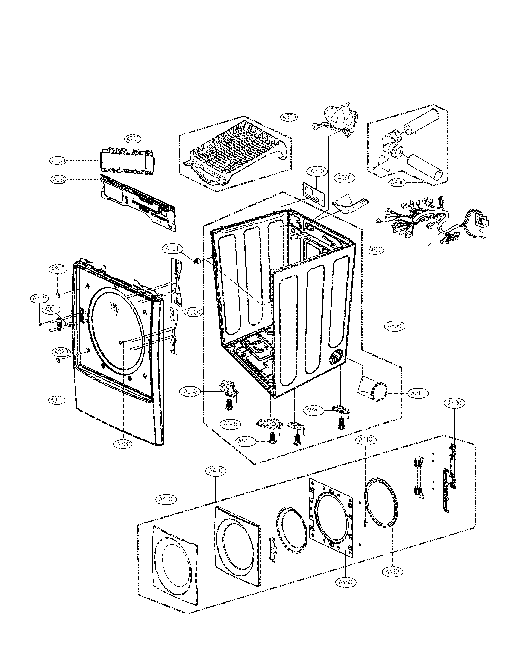 Cabinet and door assembly parts