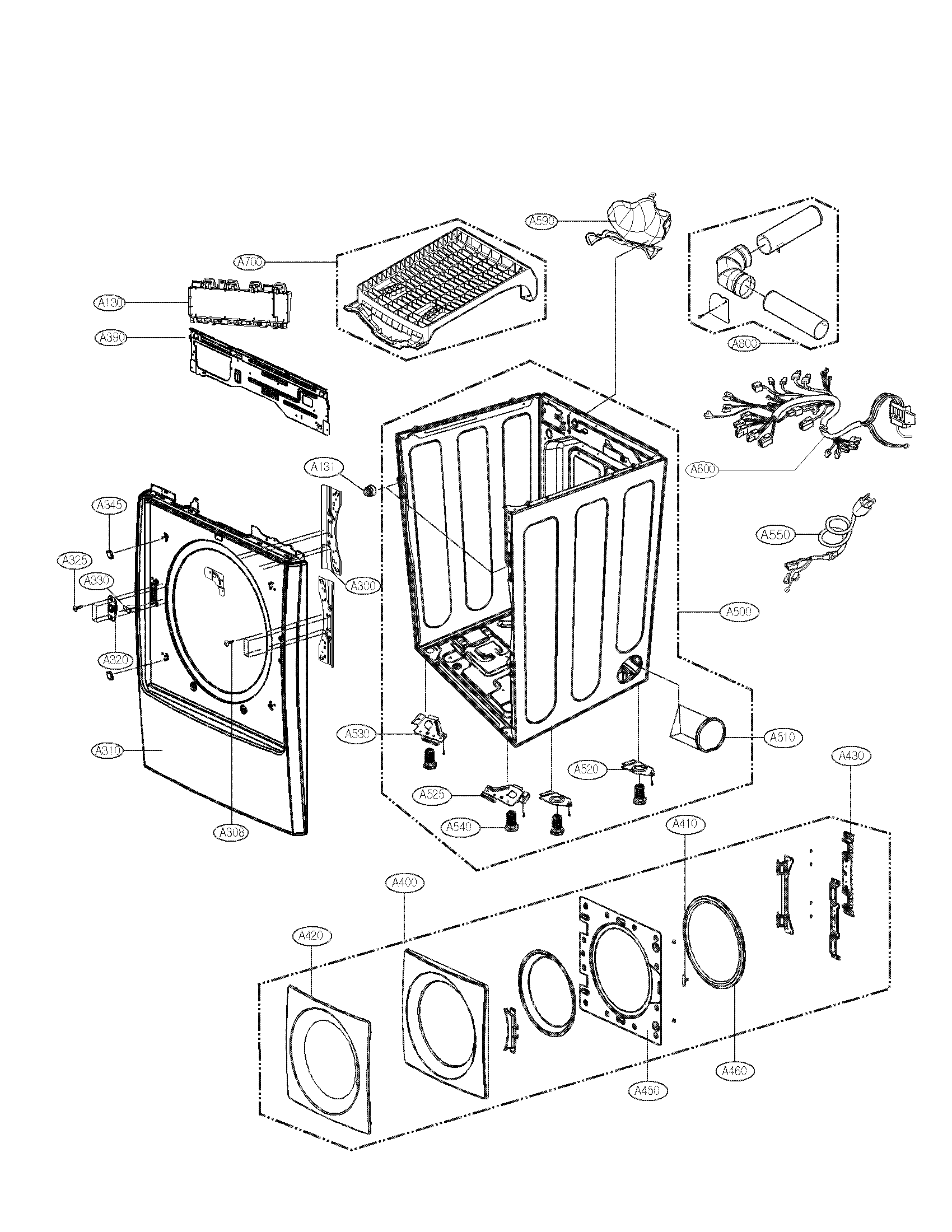 Cabinet and door assembly parts