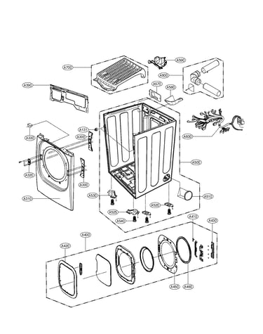 Cabinet and door assembly parts