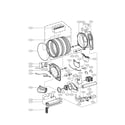 LG DLEX3885W drum and motor parts assembly diagram