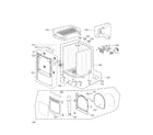 LG DLE5001W cabinet and door assembly parts diagram
