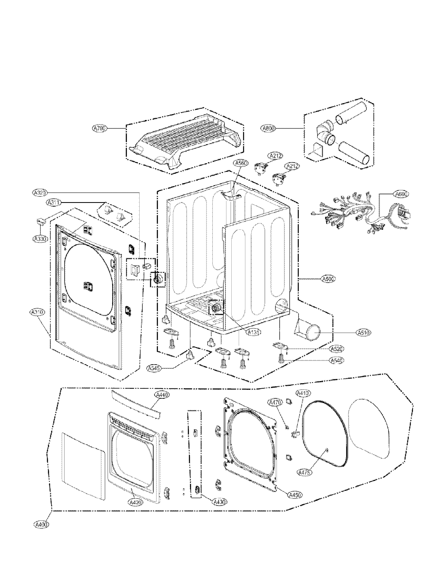 Cabinet and door assembly parts