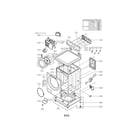 LG WM2101HW/00 cabinet and control parts diagram