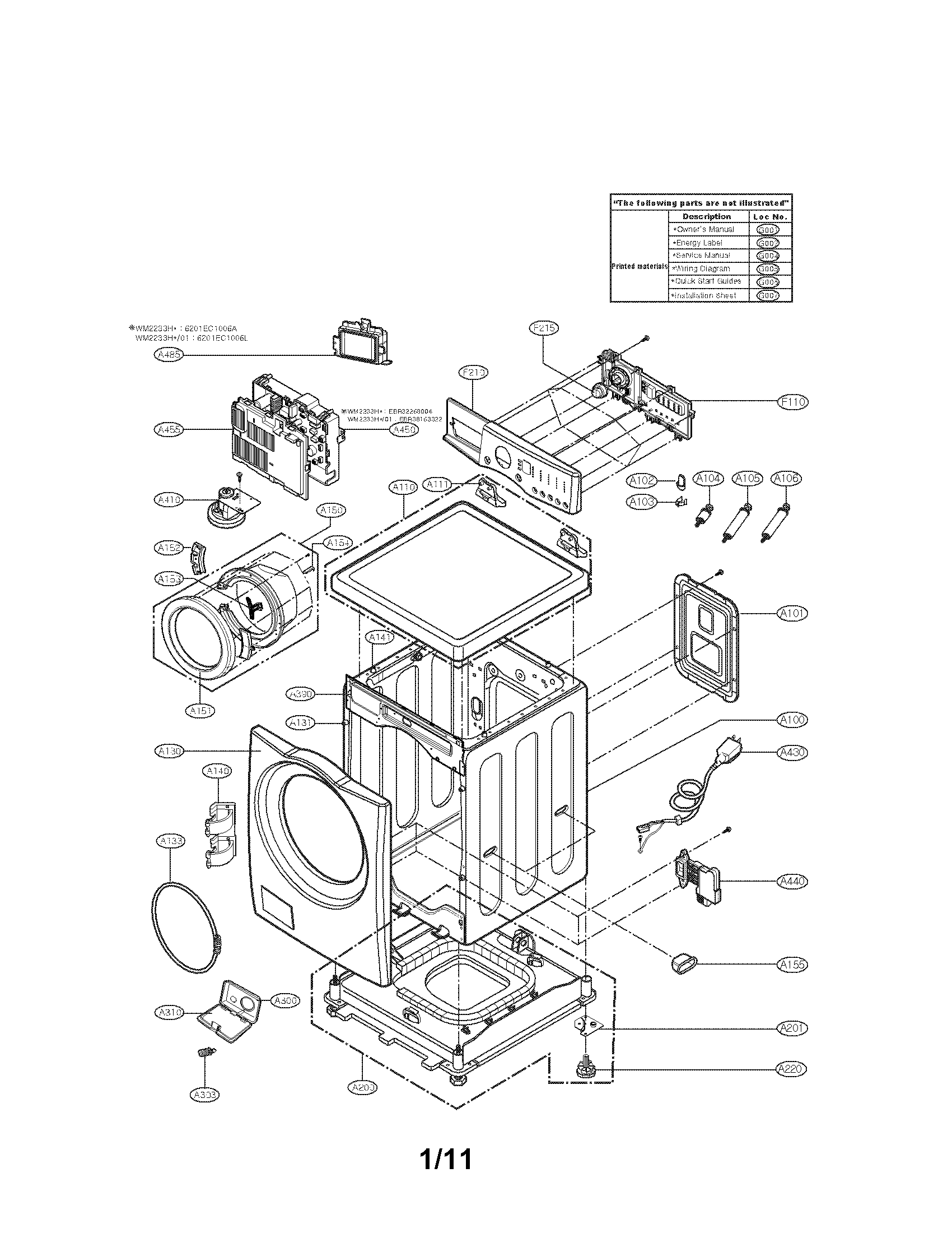 Cabinet and control parts