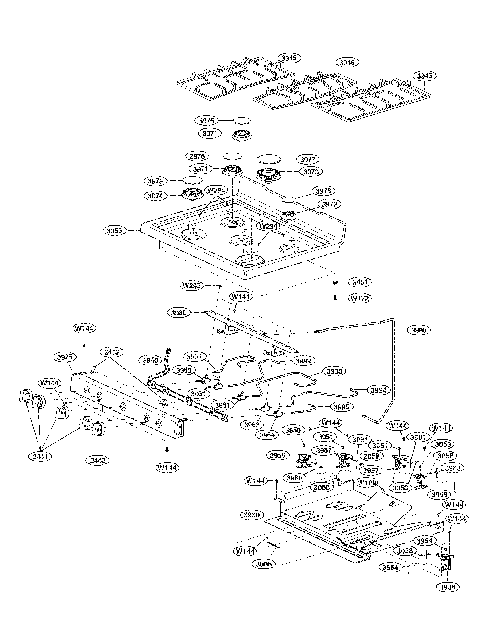 Cooktop parts