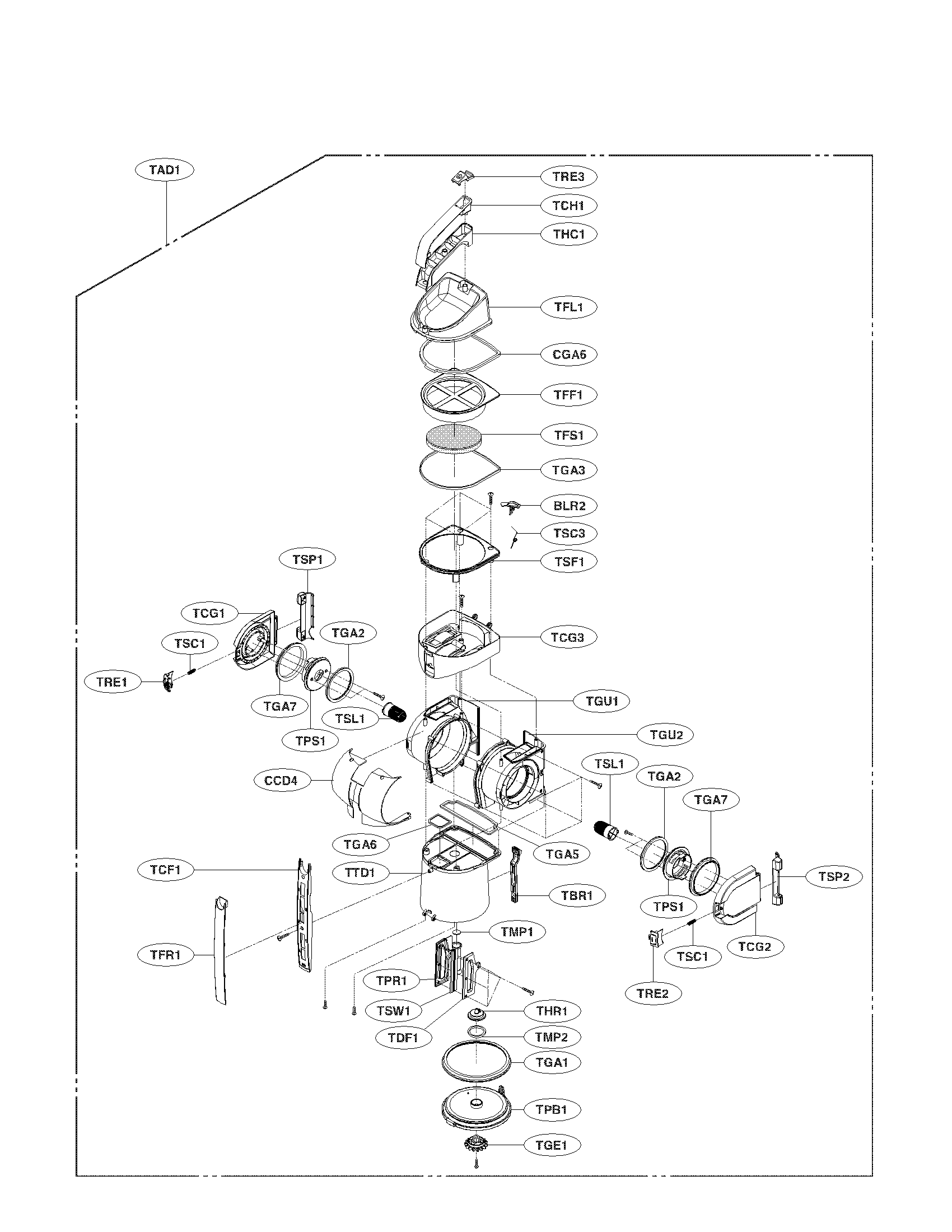 DUST TANK ASSEMBLY PARTS