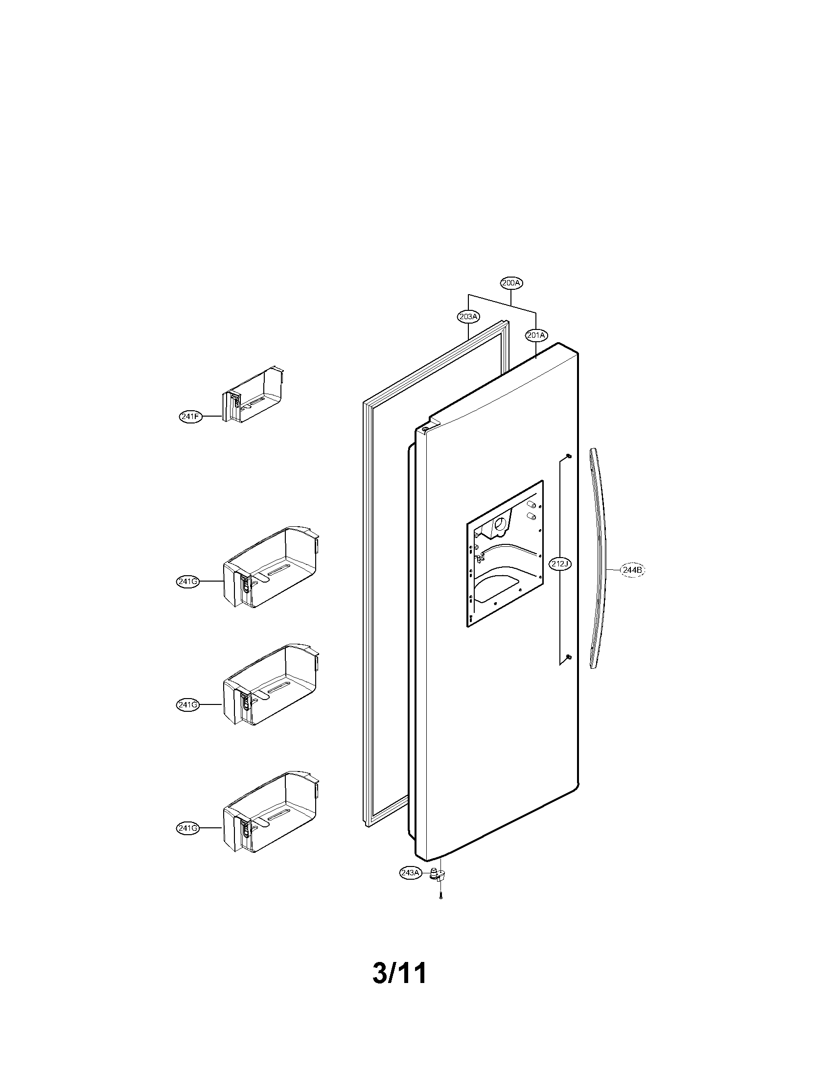 Freezer door parts