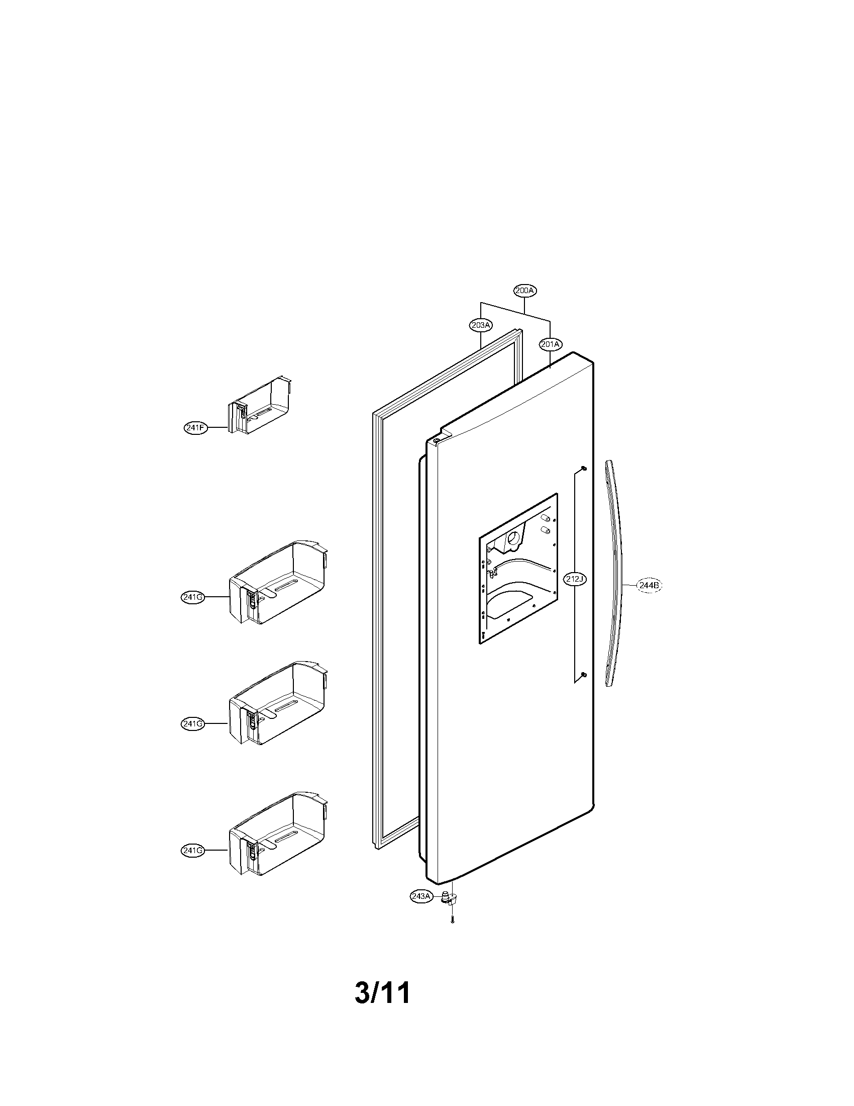 Freezer door parts