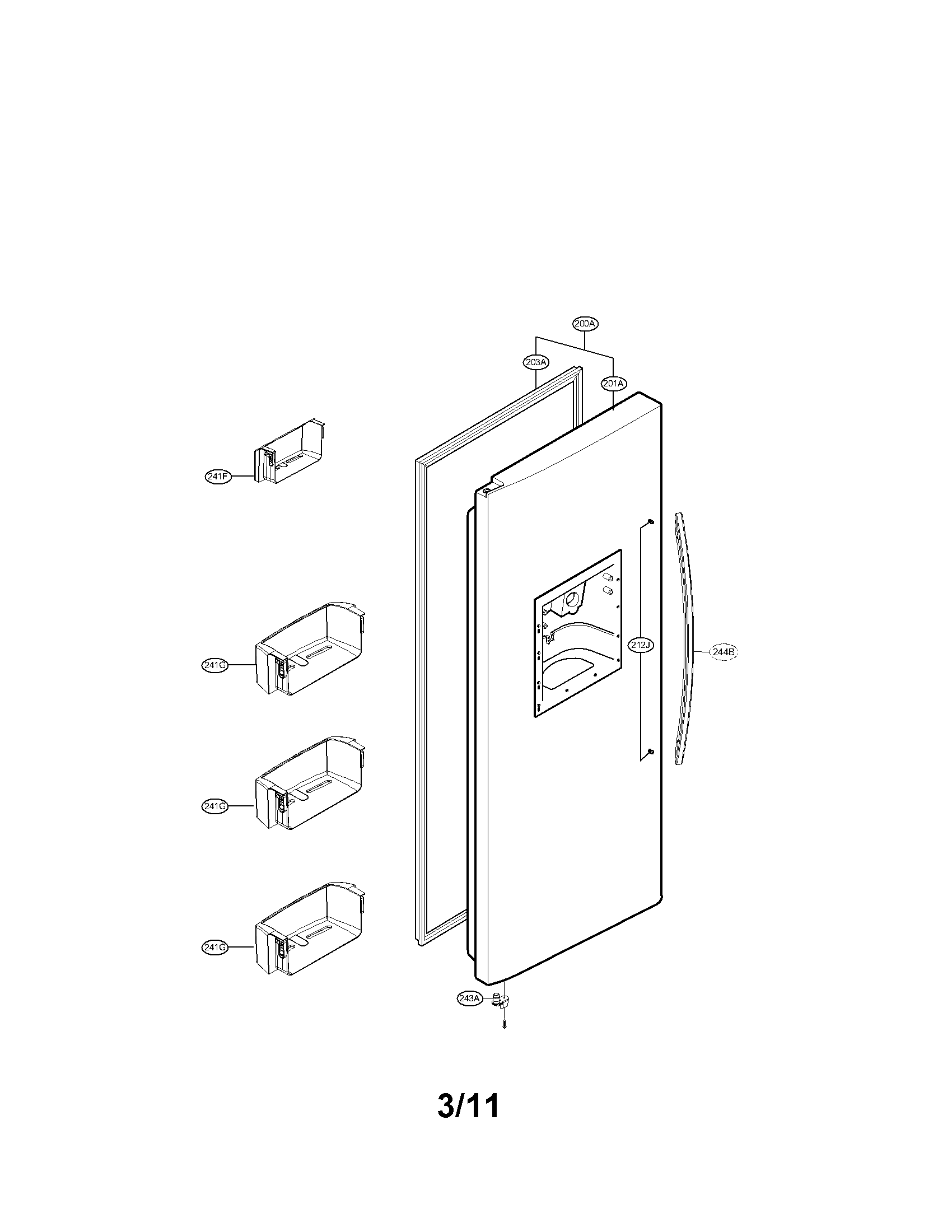 Freezer door parts