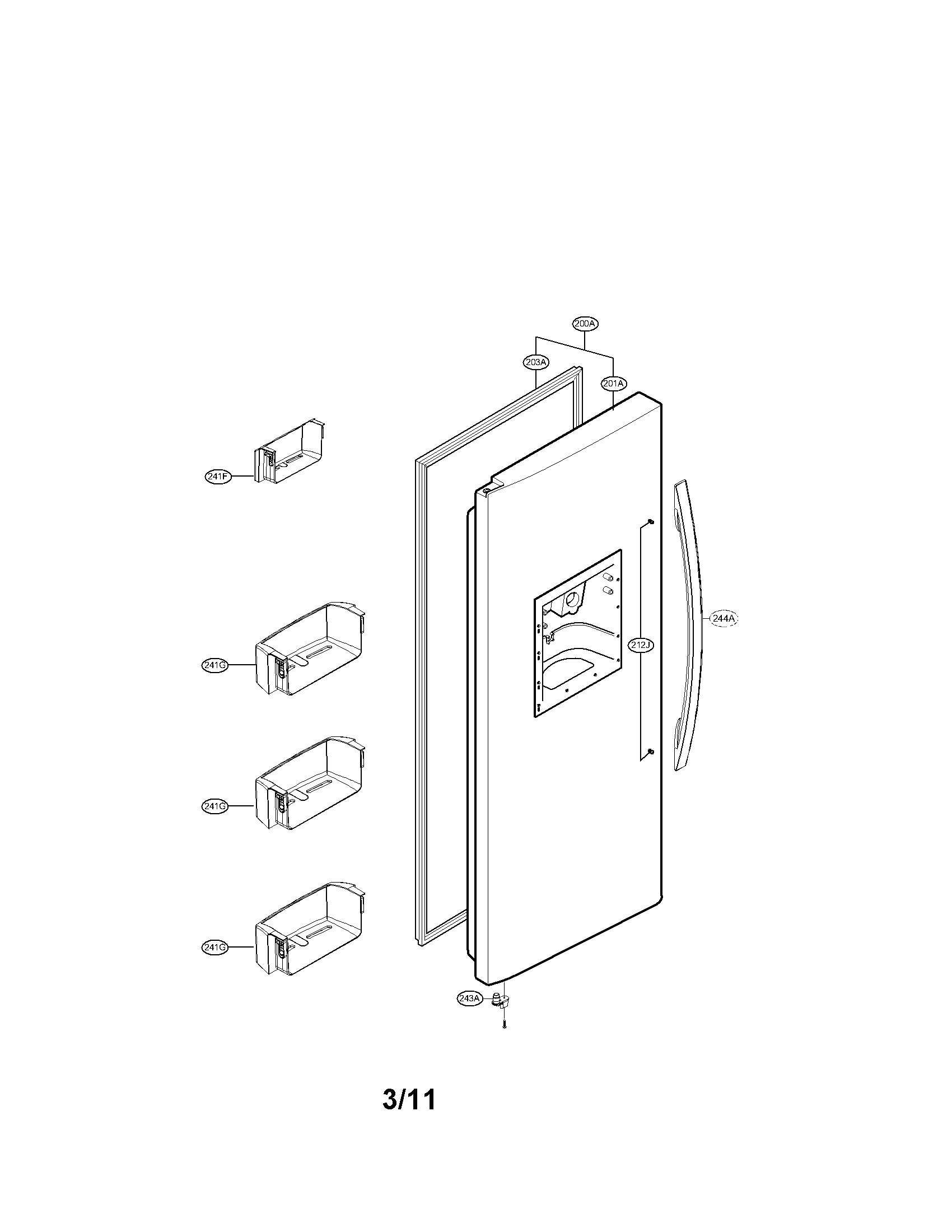 Freezer door parts