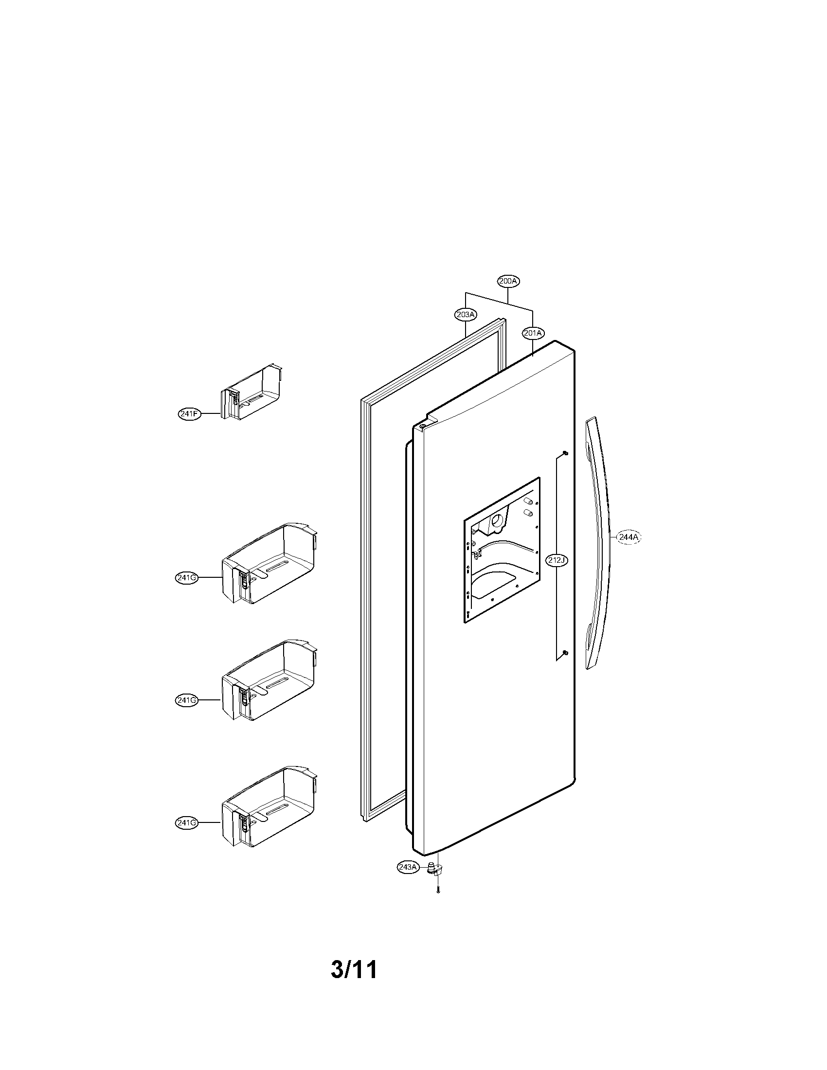 Freezer door parts