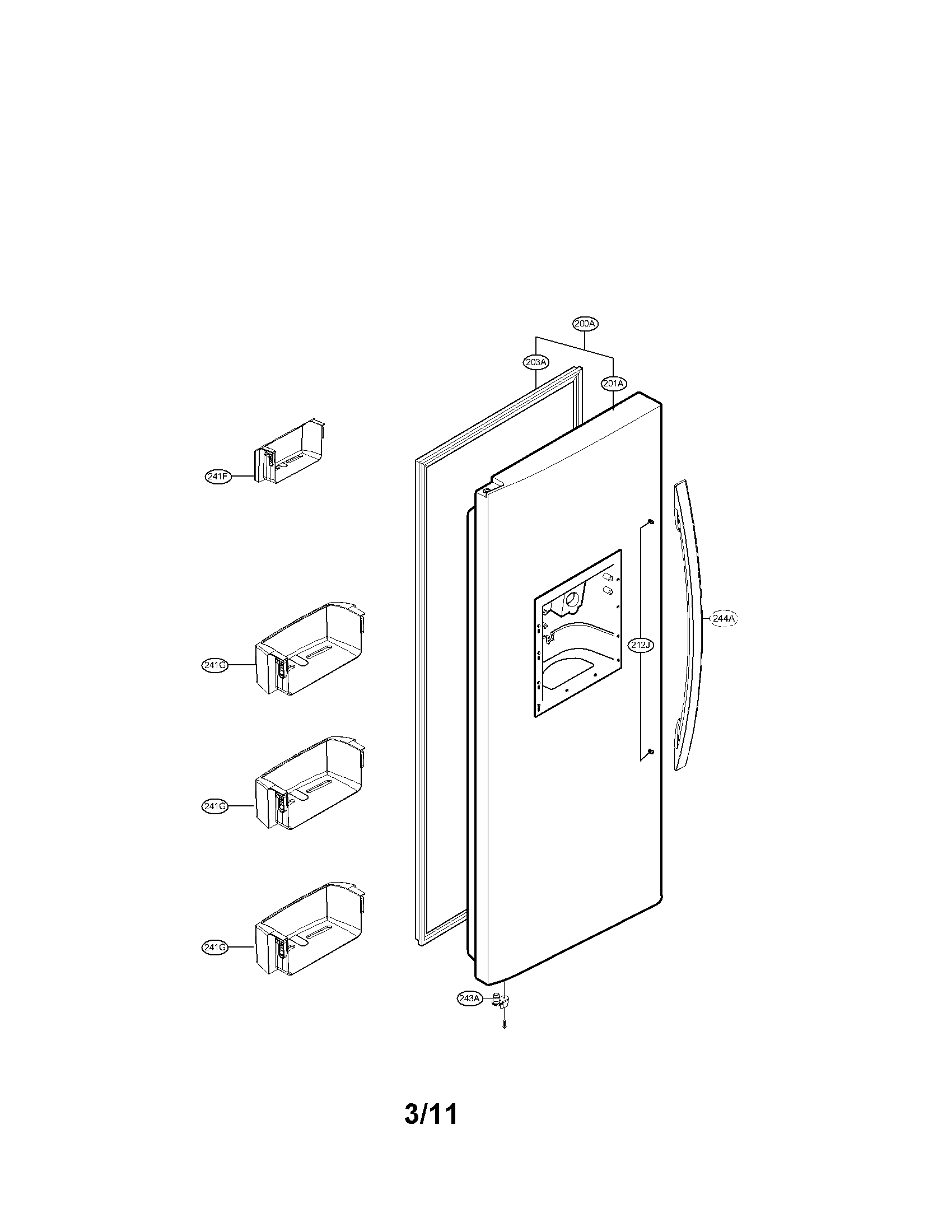 Freezer door parts