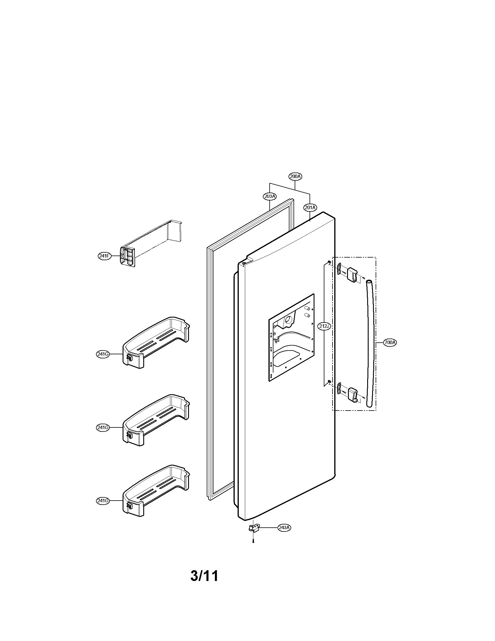 Freezer door parts