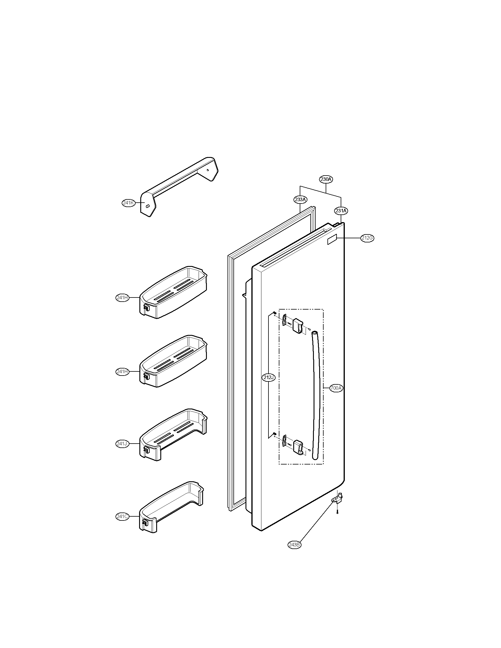 Refrigerator door parts