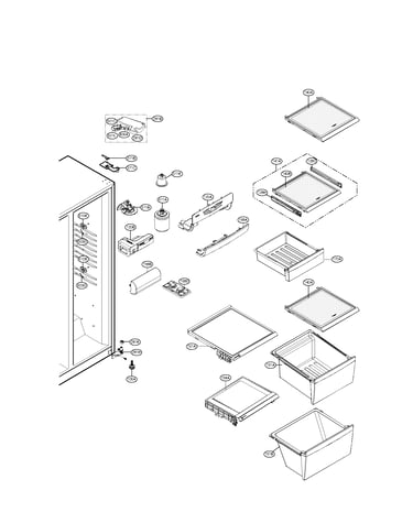 Refrigerator compartment parts