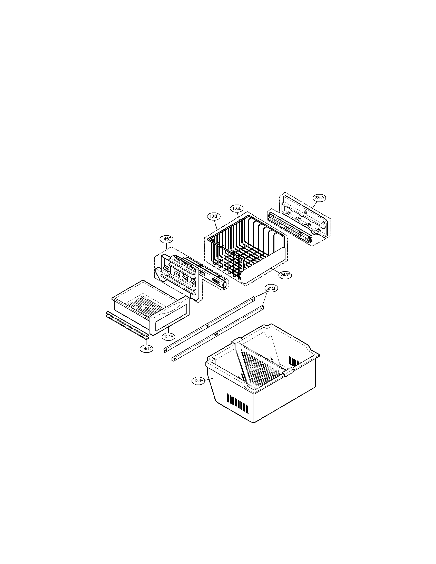 Freezer drawer parts