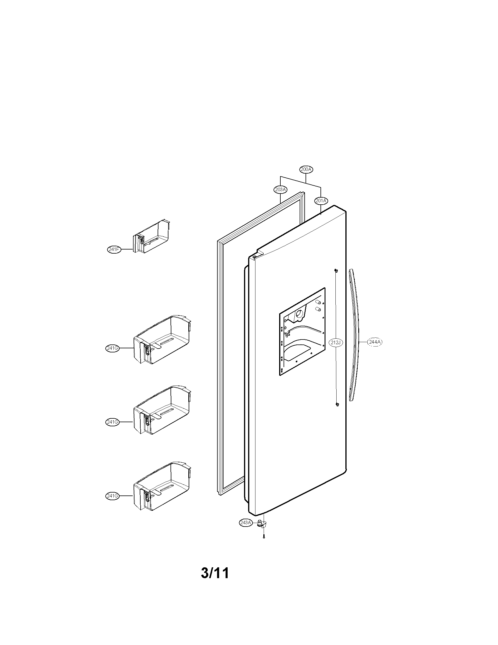 Freezer door parts