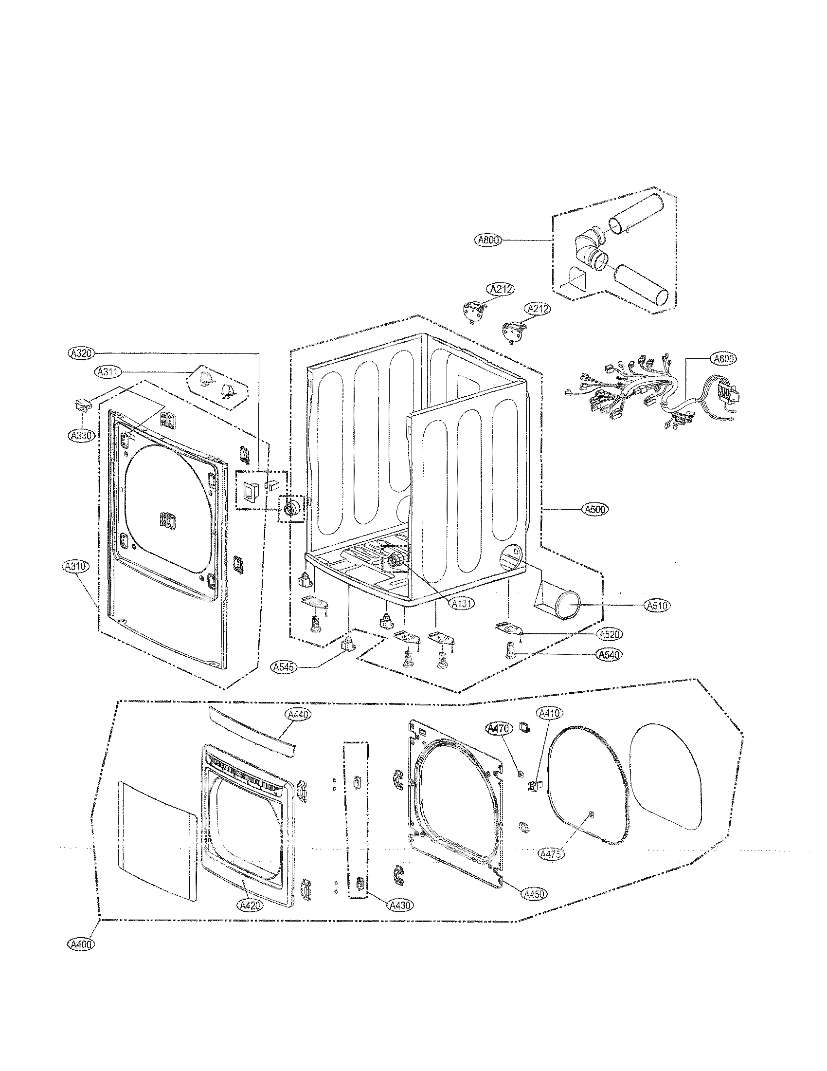 Cabinet and door assembly parts