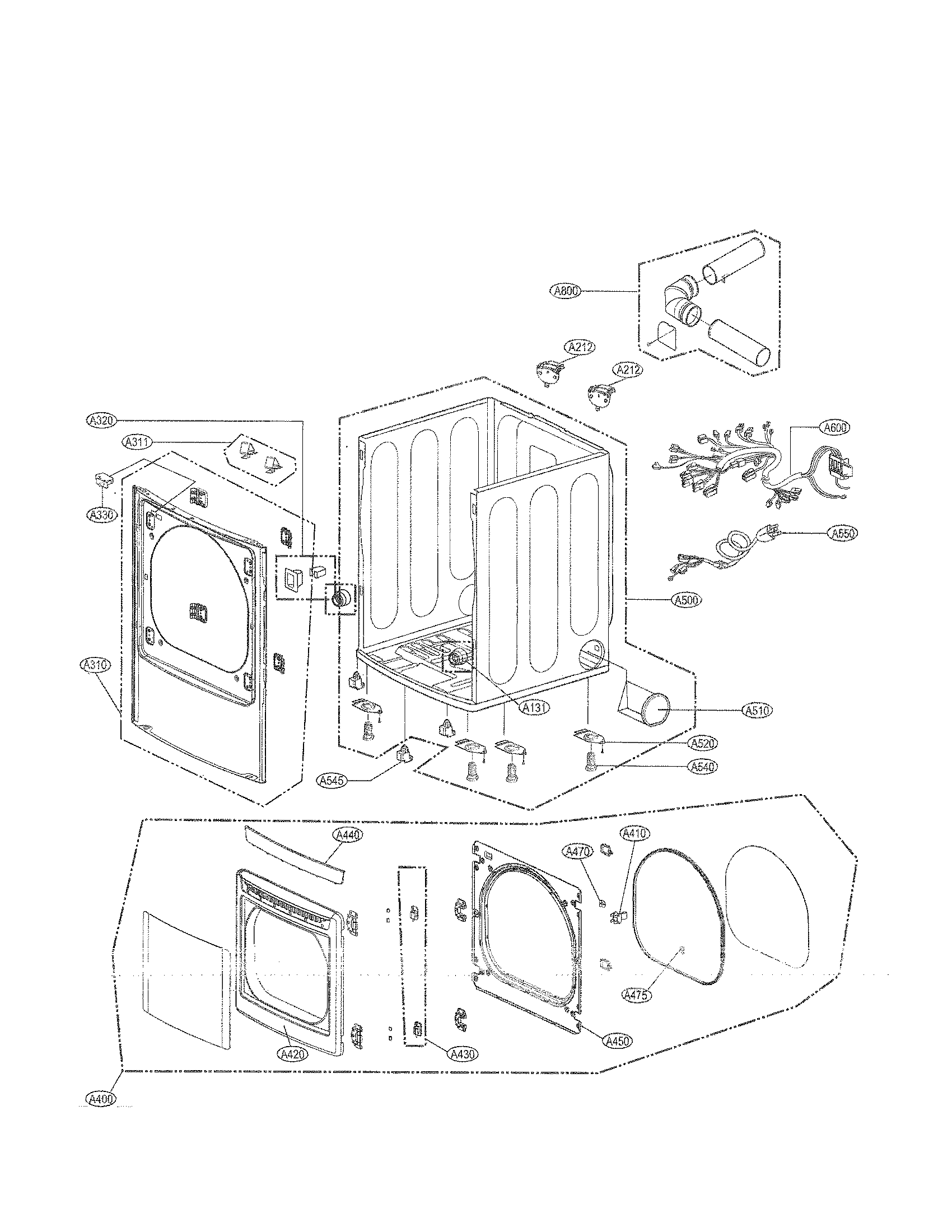 Cabinet and door assembly parts