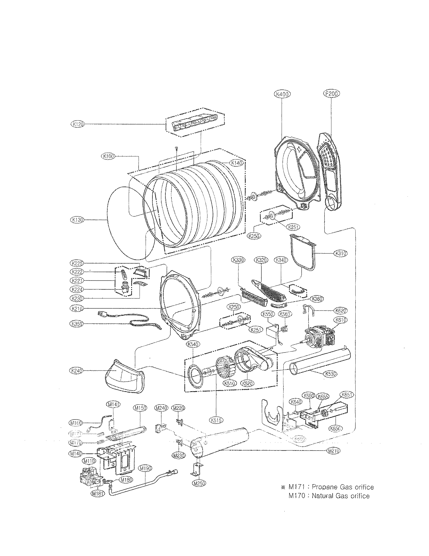 Drum and motor assembly parts