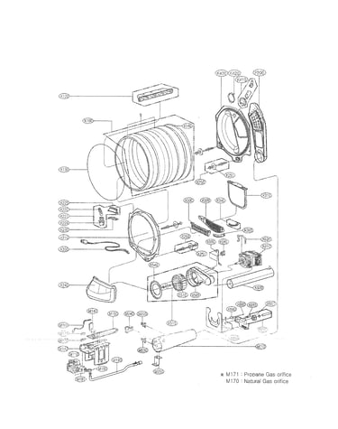 Drum and motor assembly parts