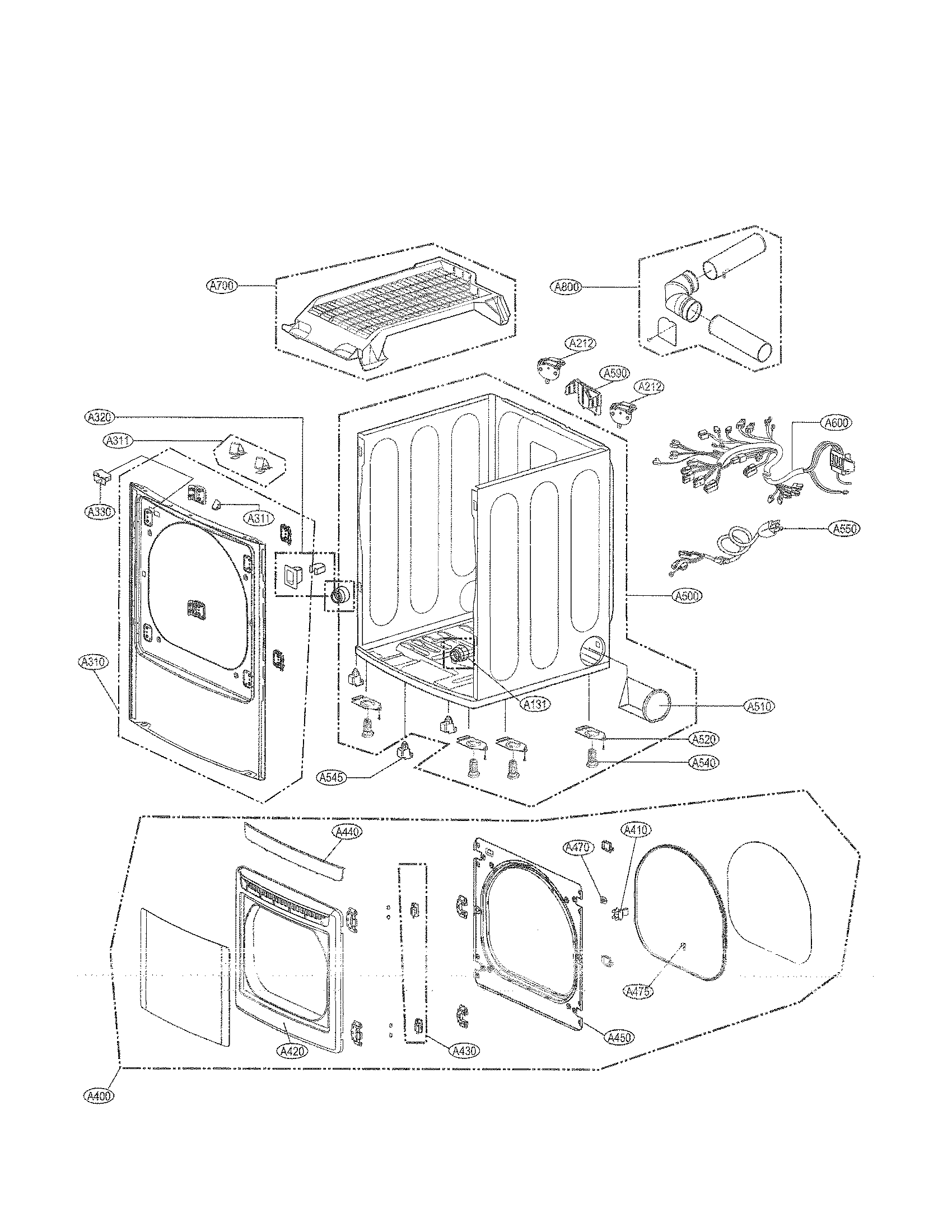 Cabinet and door assembly parts
