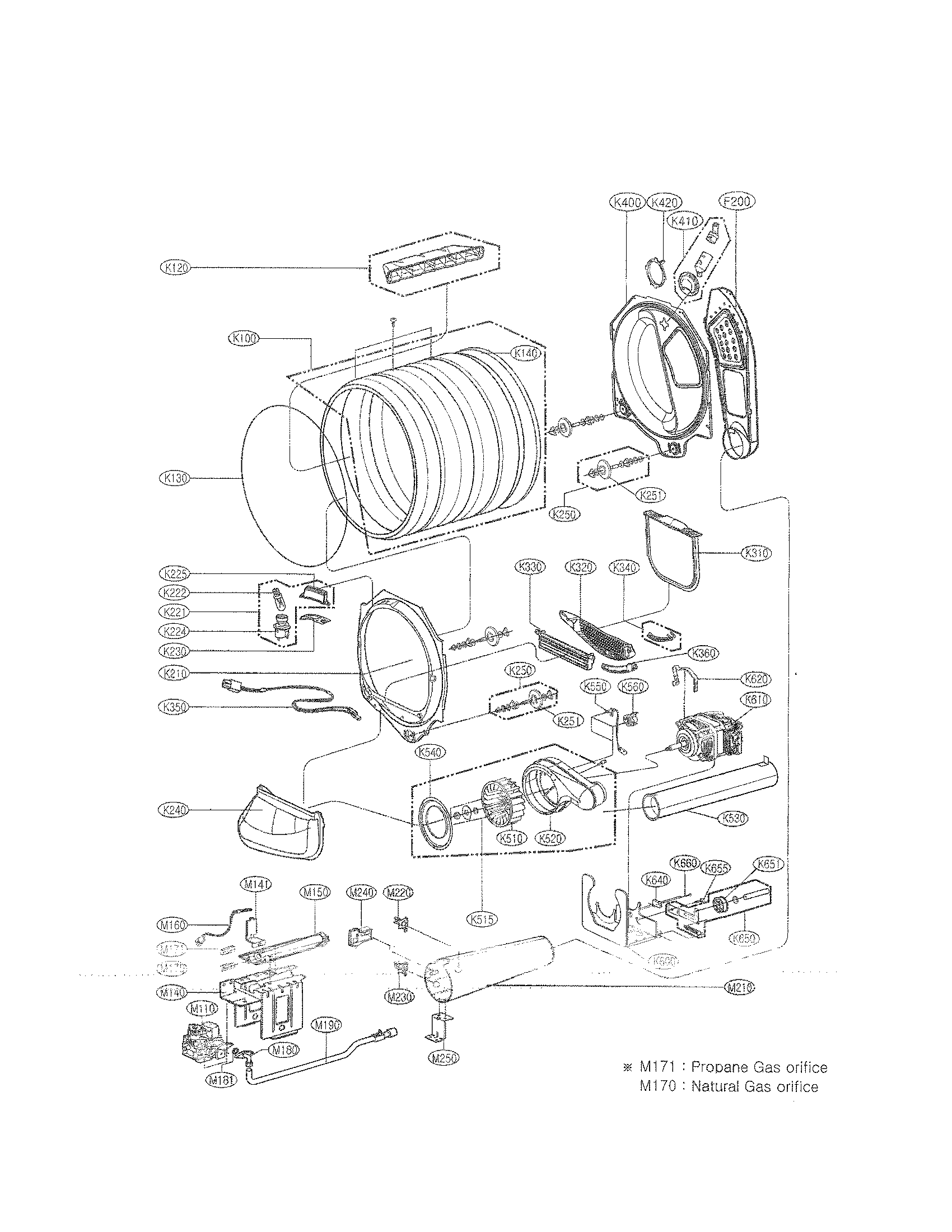Drum and motor assembly parts