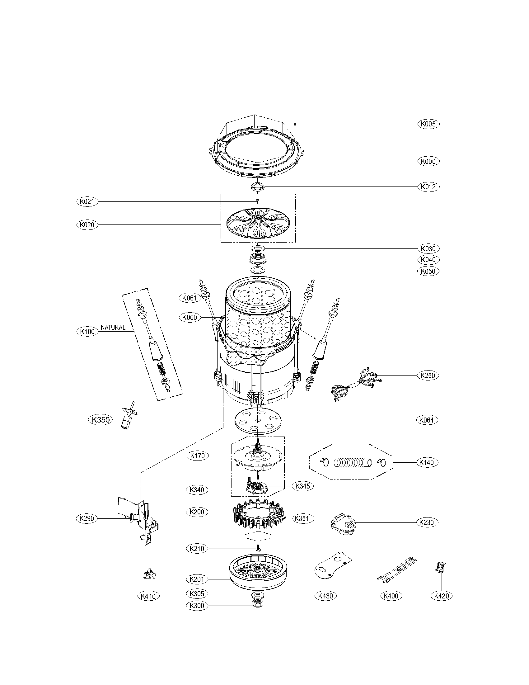 TUB ASSEMBLY PARTS