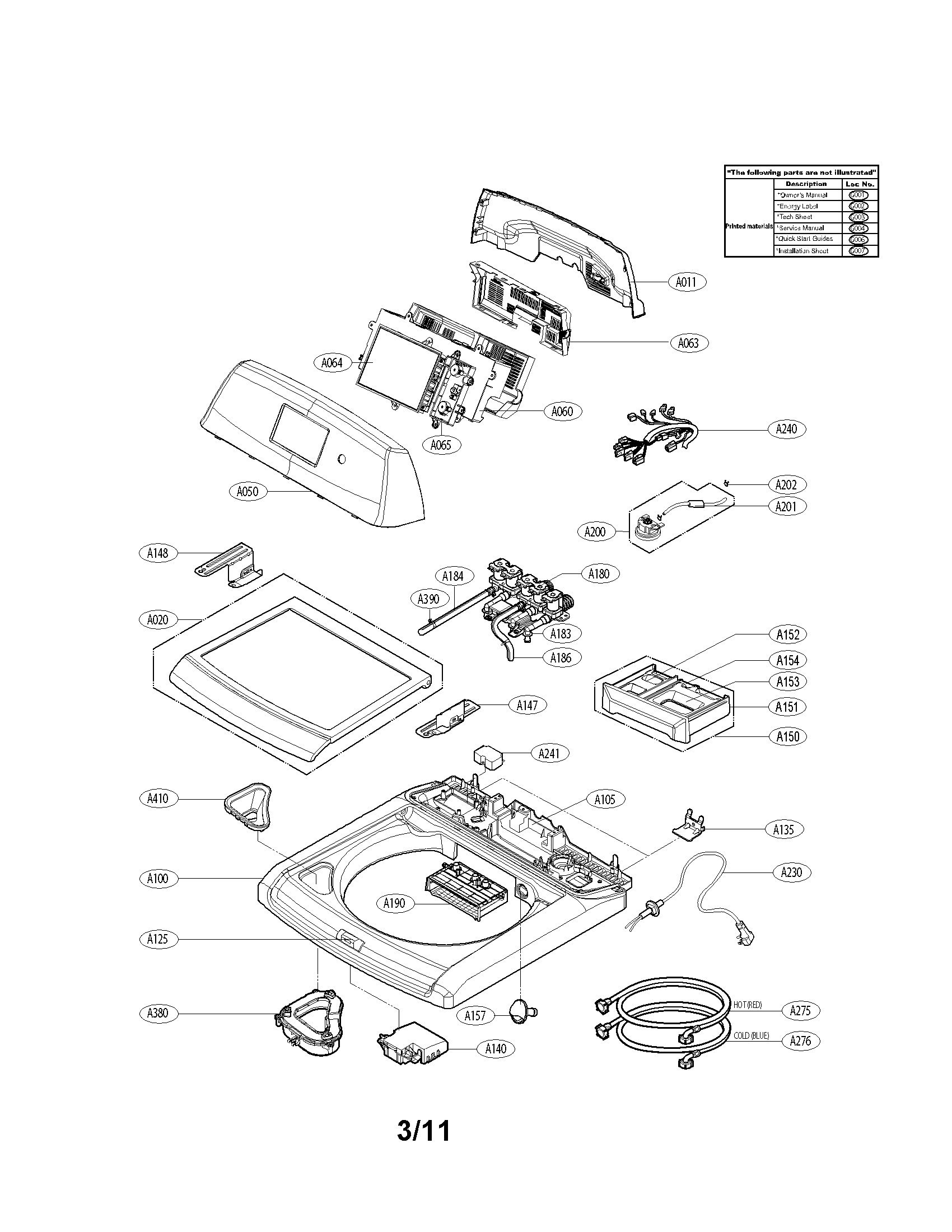 Top cover assembly parts