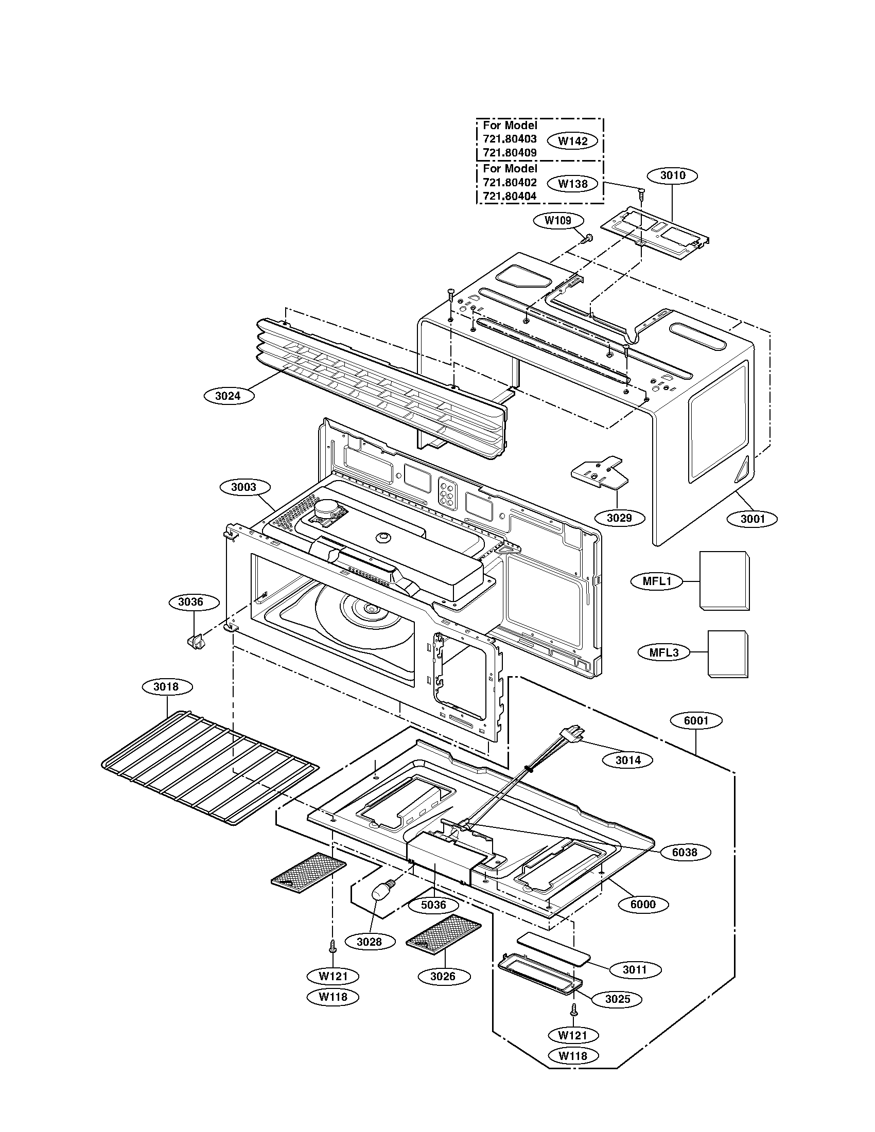 Oven cavity parts