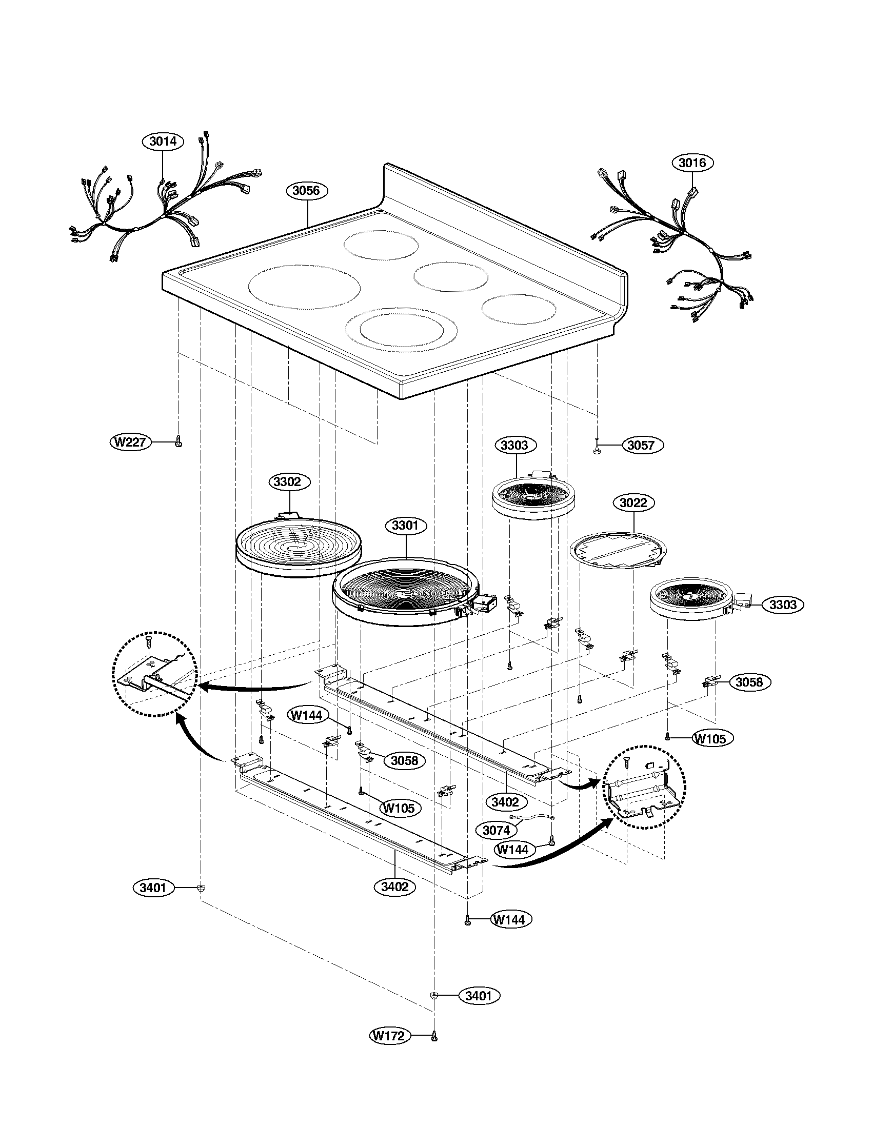 Cooktop parts