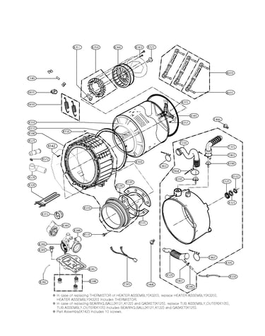 Drum and tub assembly parts