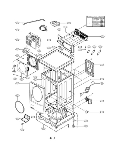 Cabinet and control panel assembly parts