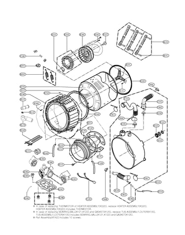 Drum and tub assembly parts