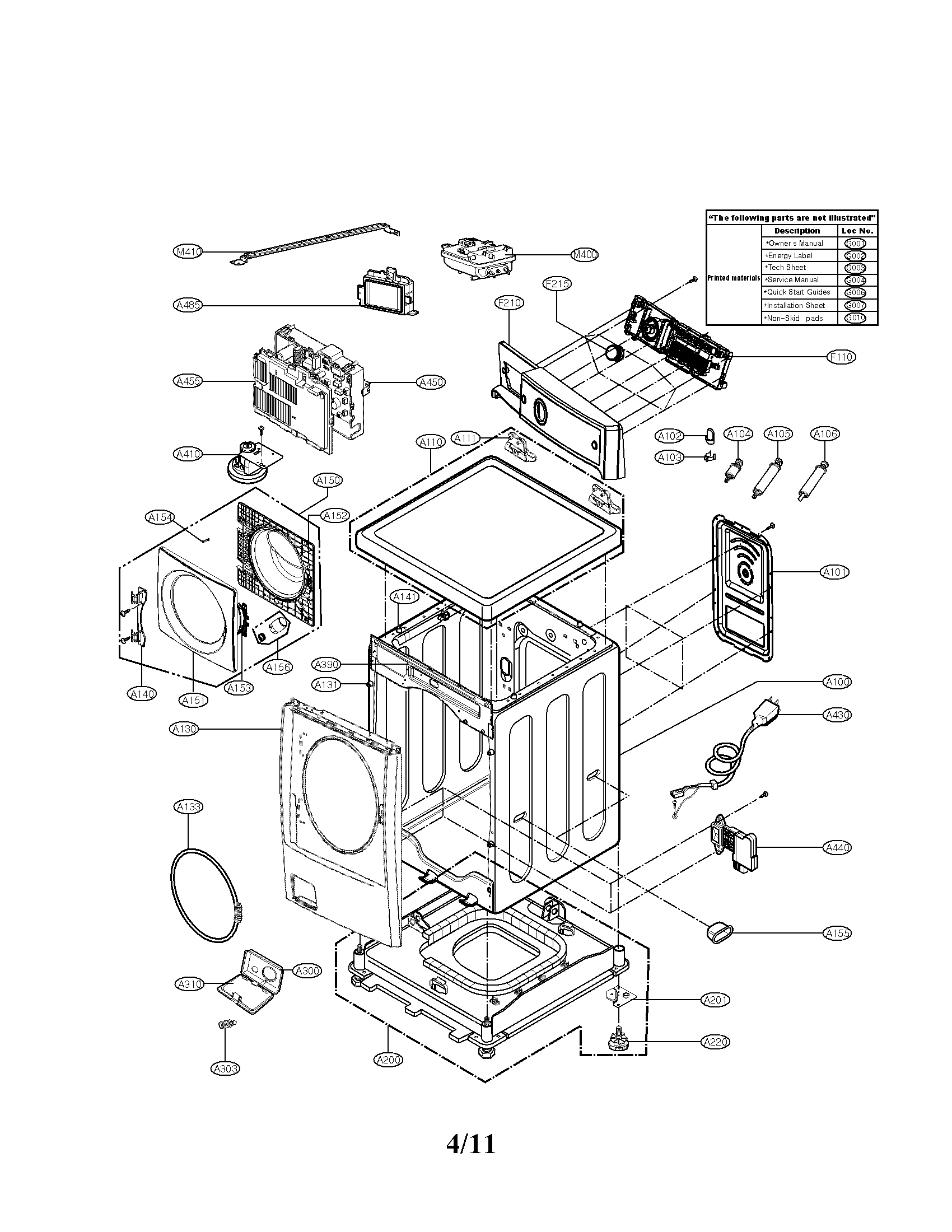 CABINET AND CONTROL PANEL ASSEMBLY PARTS