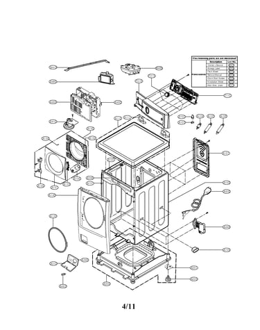 Cabinet and control panel assembly parts