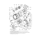 Kenmore Elite 79641728900 drum and tub assembly parts diagram